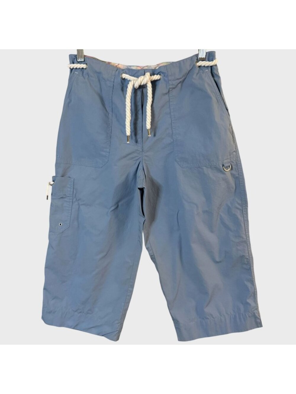 Lauren Ralph Lauren Cargo Crop Capri Pants Blue Women's 10P Nautical Rope Belt